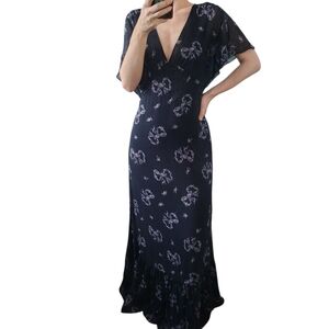 LoveShackFancy Kover Floral Chiffon Maxi Dress 2 Designer Cocktail Wedding Party